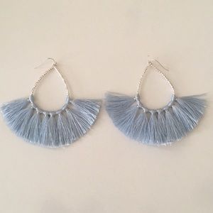 Frilly baby blue earrings